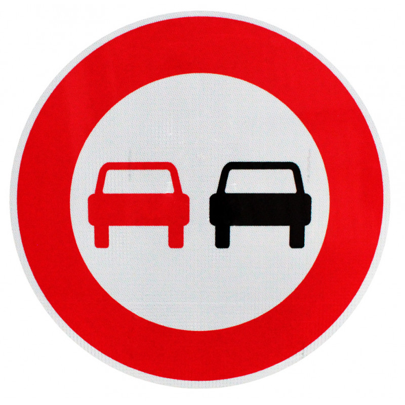 Panneau B3 – Interdiction de dépasser tous les véhicules à moteur - PRODES