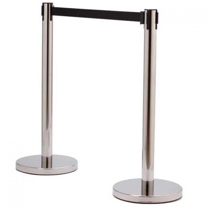 Poteau de guidage à sangle Ecobarrière+ Finition Inox Brillant – Image 2